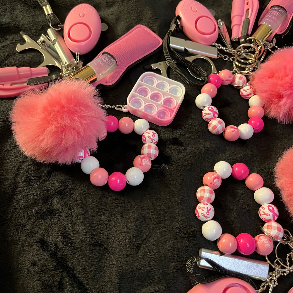 THREE (3) Cancer Awareness Keychains